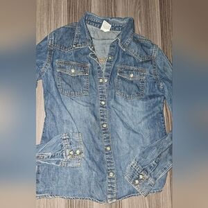 Old Navy 14 Youth Girls Denim Shirt